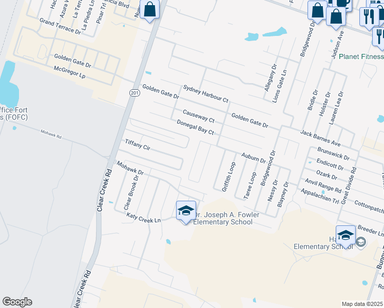 map of restaurants, bars, coffee shops, grocery stores, and more near 6507 Temora Loop in Killeen