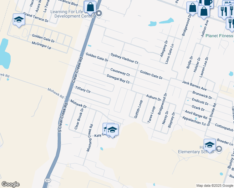 map of restaurants, bars, coffee shops, grocery stores, and more near 6512 Temora Loop in Killeen