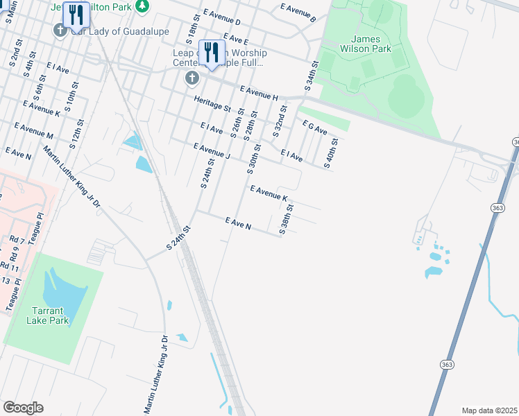 map of restaurants, bars, coffee shops, grocery stores, and more near in Temple