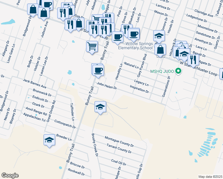 map of restaurants, bars, coffee shops, grocery stores, and more near 3011 John Helen Drive in Killeen