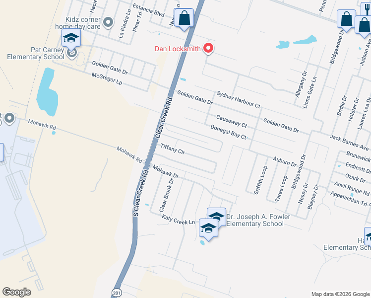 map of restaurants, bars, coffee shops, grocery stores, and more near 5318 Lance Loop in Killeen