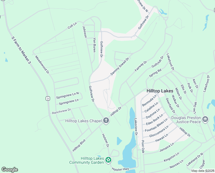map of restaurants, bars, coffee shops, grocery stores, and more near 8 Hickory Ridge Lane in Hilltop Lakes