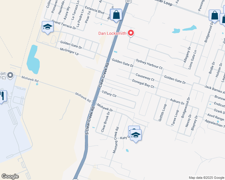 map of restaurants, bars, coffee shops, grocery stores, and more near 5318 Lance Loop in Killeen