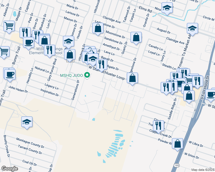 map of restaurants, bars, coffee shops, grocery stores, and more near 4812 Screaming Eagle Circle in Killeen