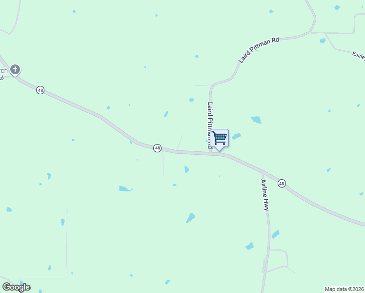 map of restaurants, bars, coffee shops, grocery stores, and more near 496-512 Highway 48 in Tylertown