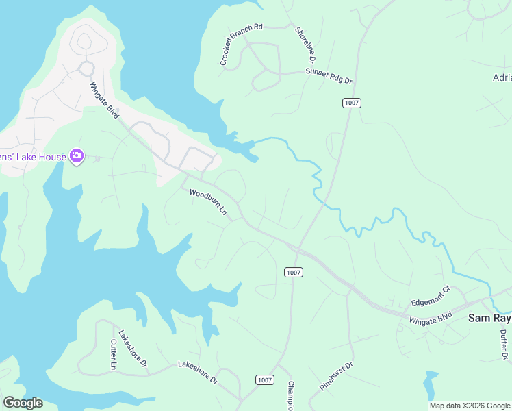 map of restaurants, bars, coffee shops, grocery stores, and more near Wingate Boulevard in Brookeland