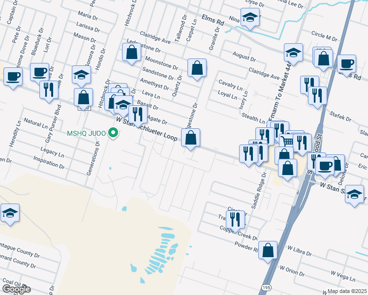 map of restaurants, bars, coffee shops, grocery stores, and more near 4806 Renick Ranch Road in Killeen