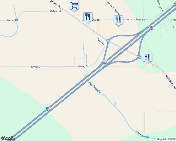 map of restaurants, bars, coffee shops, grocery stores, and more near 510 Ewing Drive in Atmore