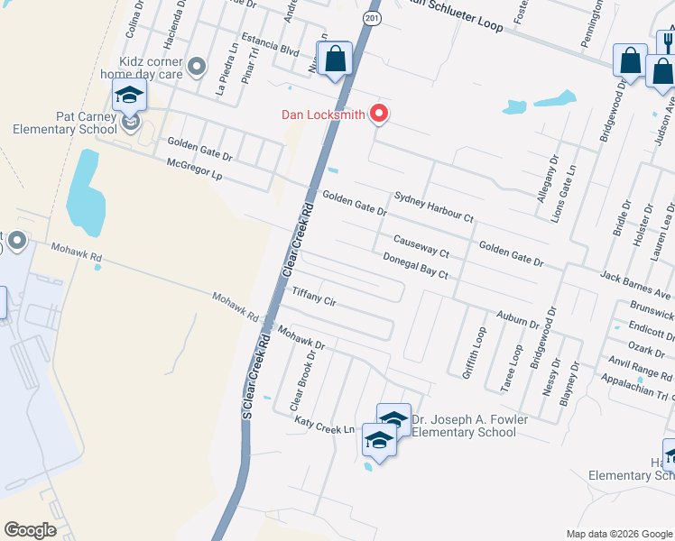 map of restaurants, bars, coffee shops, grocery stores, and more near 5318 Lance Loop in Killeen