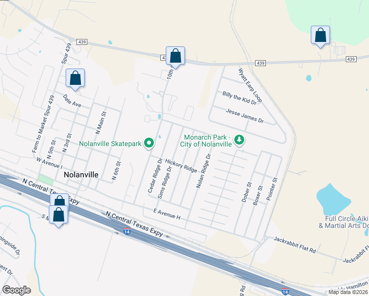 map of restaurants, bars, coffee shops, grocery stores, and more near 323 Timber Ridge Drive in Nolanville