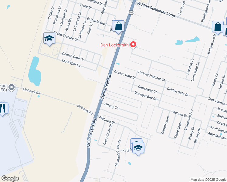 map of restaurants, bars, coffee shops, grocery stores, and more near 5007 Lance Loop in Killeen