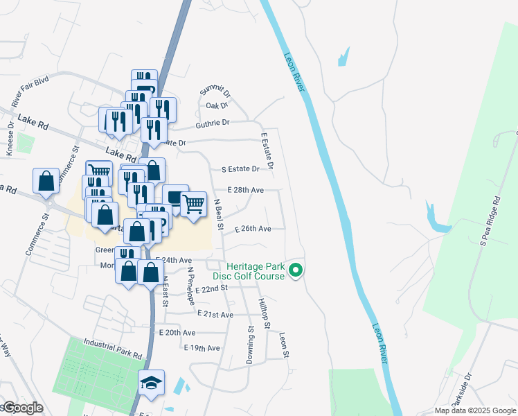 map of restaurants, bars, coffee shops, grocery stores, and more near 2612 Julianne Rd in Belton