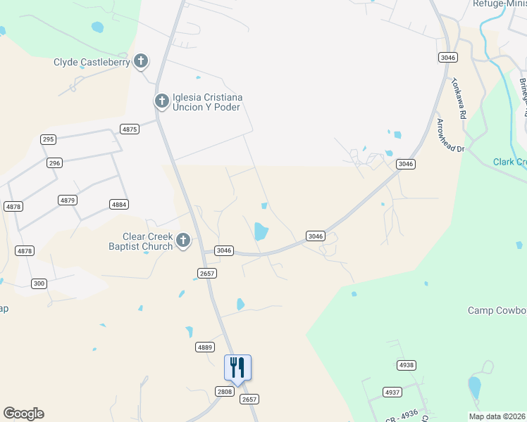 map of restaurants, bars, coffee shops, grocery stores, and more near 357 Farm to Market Road 3046 in Copperas Cove