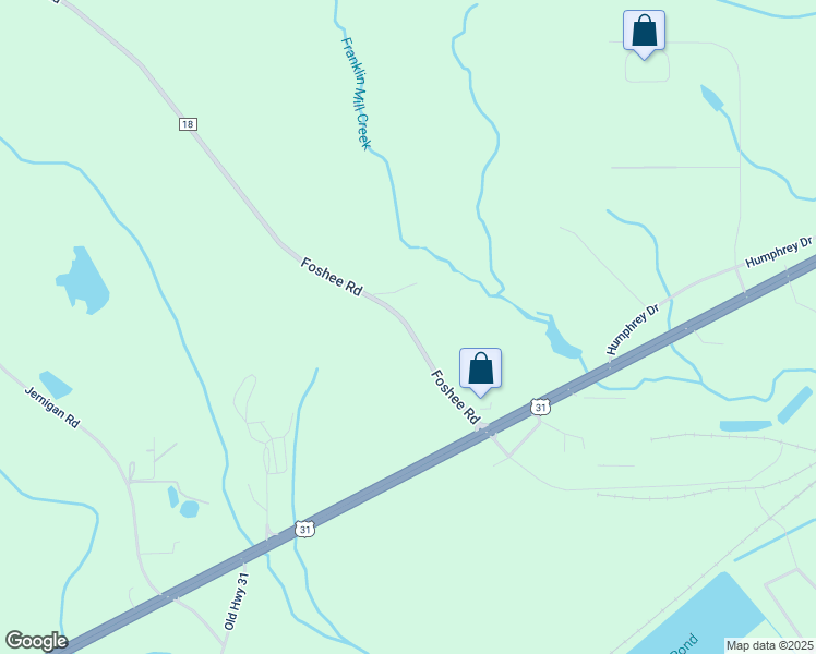 map of restaurants, bars, coffee shops, grocery stores, and more near Foshee Road in Brewton