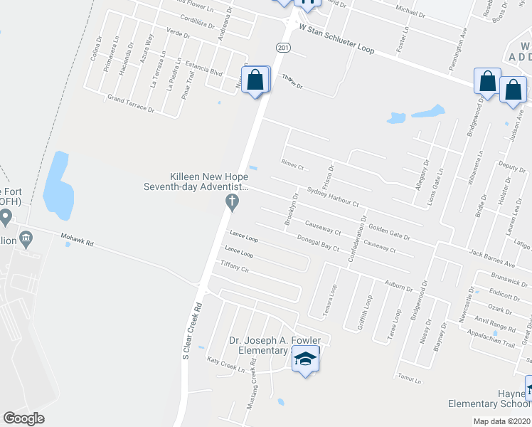map of restaurants, bars, coffee shops, grocery stores, and more near 5308 Causeway Court in Killeen
