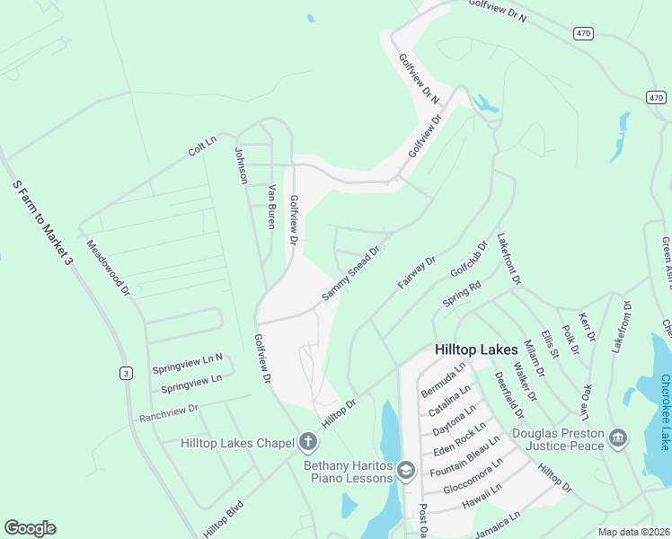 map of restaurants, bars, coffee shops, grocery stores, and more near 4 Arnold Palmer Lane in Hilltop Lakes