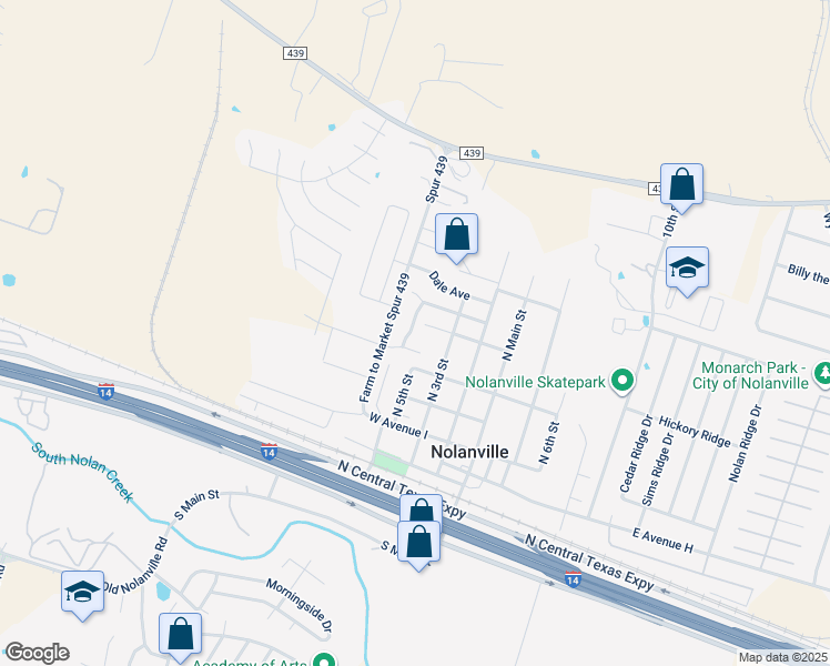 map of restaurants, bars, coffee shops, grocery stores, and more near 507 Manhatten Drive in Nolanville