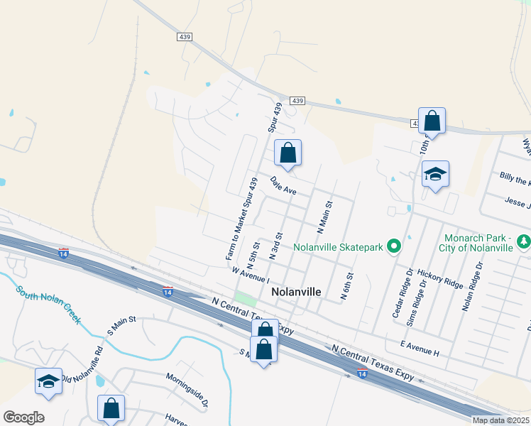 map of restaurants, bars, coffee shops, grocery stores, and more near 507 Manhatten Drive in Nolanville