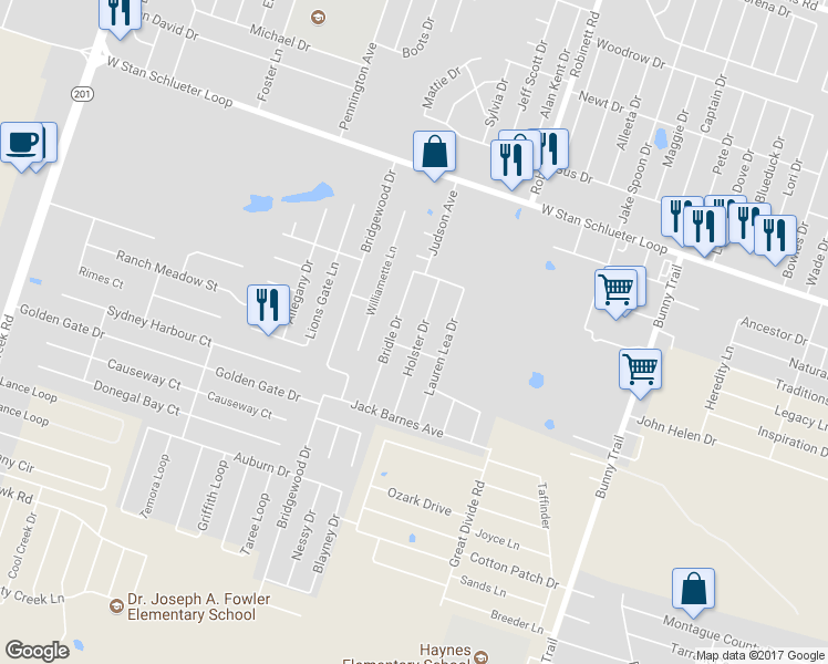 map of restaurants, bars, coffee shops, grocery stores, and more near 5209 Holster Drive in Killeen