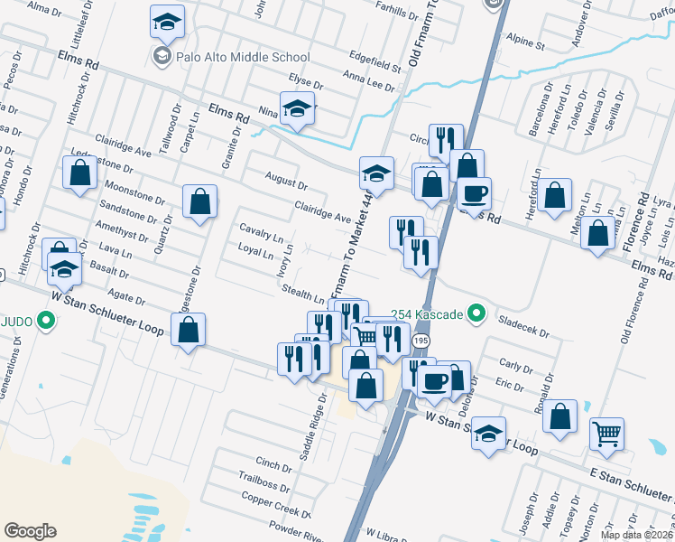 map of restaurants, bars, coffee shops, grocery stores, and more near 1110 Leslie Circle in Killeen