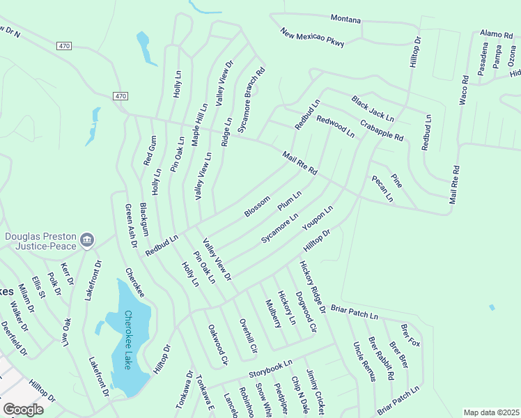 map of restaurants, bars, coffee shops, grocery stores, and more near 200 Blossom in Hilltop Lakes