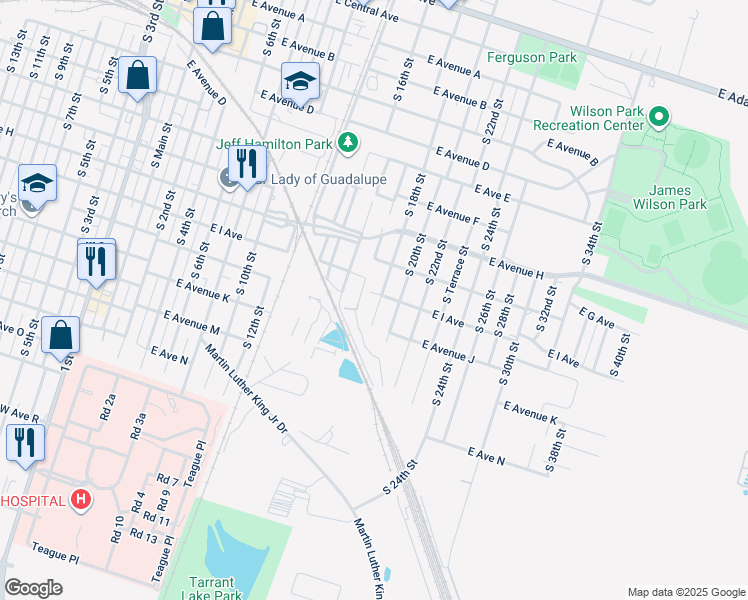 map of restaurants, bars, coffee shops, grocery stores, and more near 909 South Knob Street in Temple