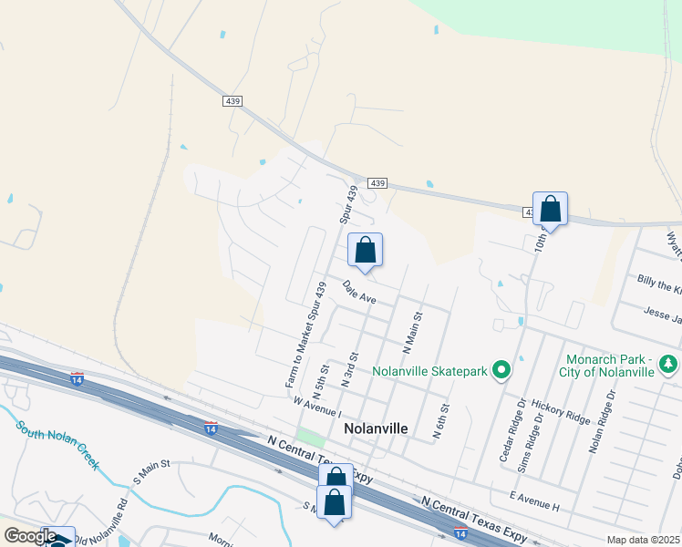 map of restaurants, bars, coffee shops, grocery stores, and more near 400 Dale Avenue in Nolanville