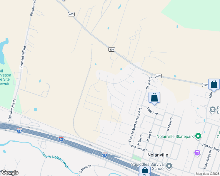 map of restaurants, bars, coffee shops, grocery stores, and more near 202 Black Walnut Court in Nolanville