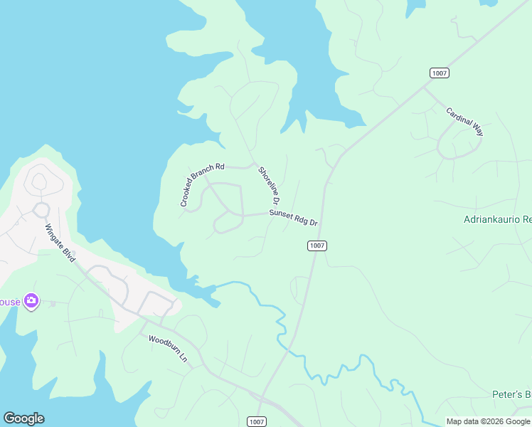 map of restaurants, bars, coffee shops, grocery stores, and more near Sunset Ridge Drive in Sam Rayburn