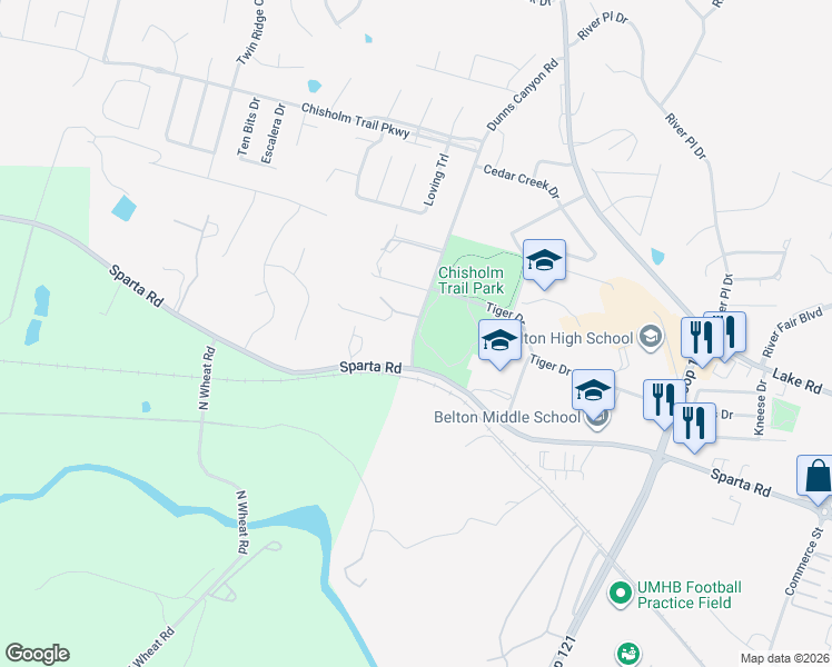 map of restaurants, bars, coffee shops, grocery stores, and more near 2804 Dunns Canyon Road in Belton