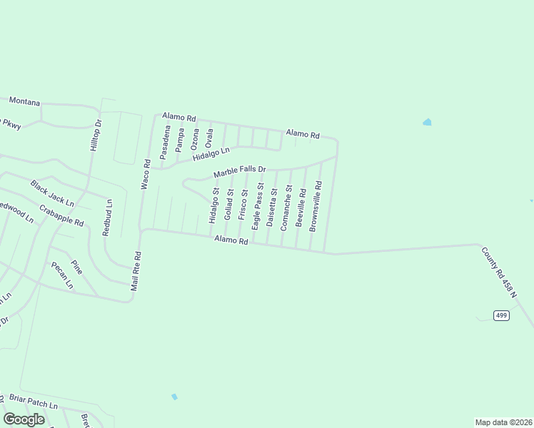 map of restaurants, bars, coffee shops, grocery stores, and more near Daisetta Street in Normangee