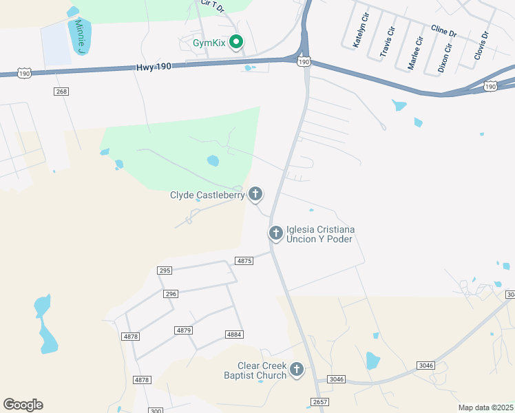 map of restaurants, bars, coffee shops, grocery stores, and more near FM 2657 in Kempner