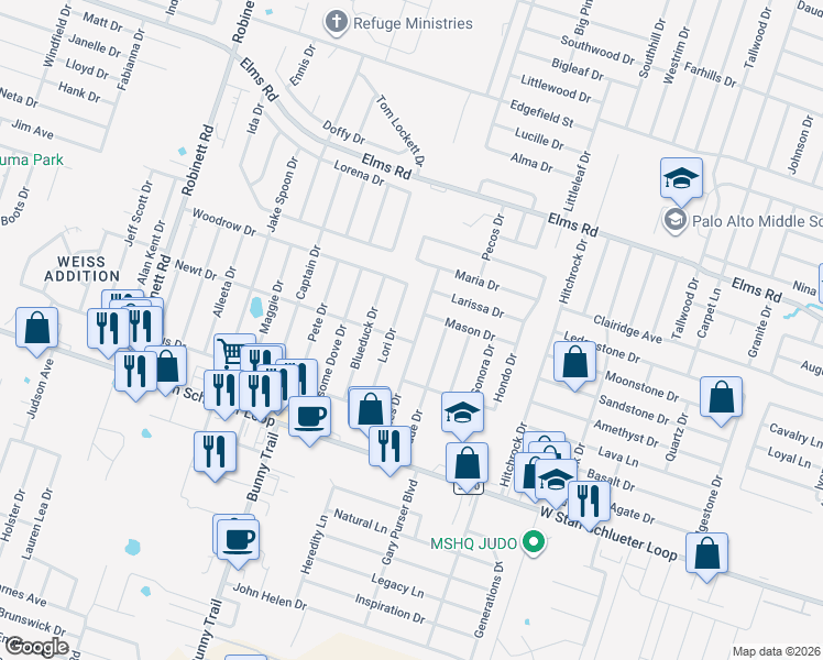 map of restaurants, bars, coffee shops, grocery stores, and more near 4300 Bowles Drive in Killeen