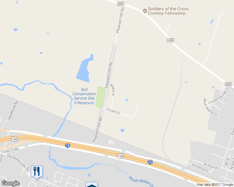 map of restaurants, bars, coffee shops, grocery stores, and more near 215 Wayne Drive in Nolanville