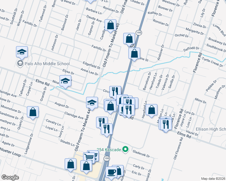 map of restaurants, bars, coffee shops, grocery stores, and more near 1007 Circle M Drive in Killeen