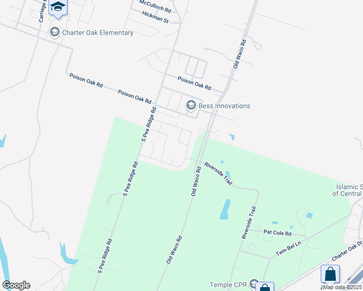 map of restaurants, bars, coffee shops, grocery stores, and more near 2810 Margie Drive in Temple