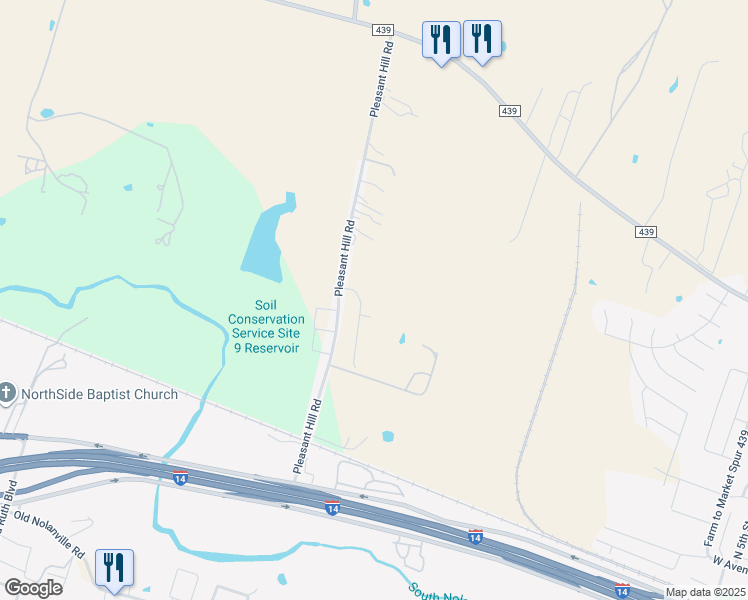 map of restaurants, bars, coffee shops, grocery stores, and more near 215 Wayne Drive in Nolanville