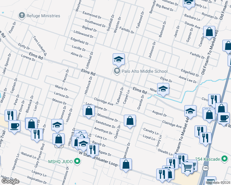 map of restaurants, bars, coffee shops, grocery stores, and more near 3904 Riverrock Drive in Killeen