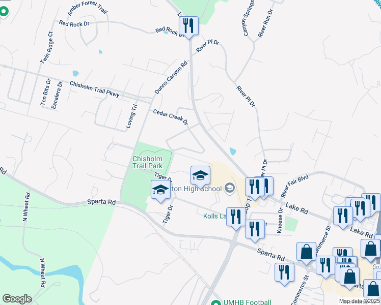 map of restaurants, bars, coffee shops, grocery stores, and more near 1010 Terra Alta Drive in Belton