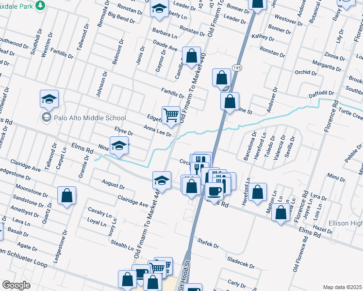 map of restaurants, bars, coffee shops, grocery stores, and more near 1114 Grace Point Drive in Killeen
