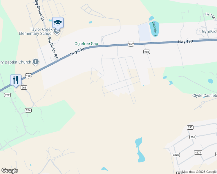map of restaurants, bars, coffee shops, grocery stores, and more near 1878 Highway 190 in Copperas Cove