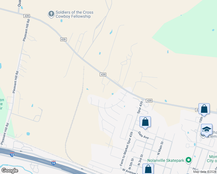 map of restaurants, bars, coffee shops, grocery stores, and more near 13655 Farm to Market Road 439 in Nolanville