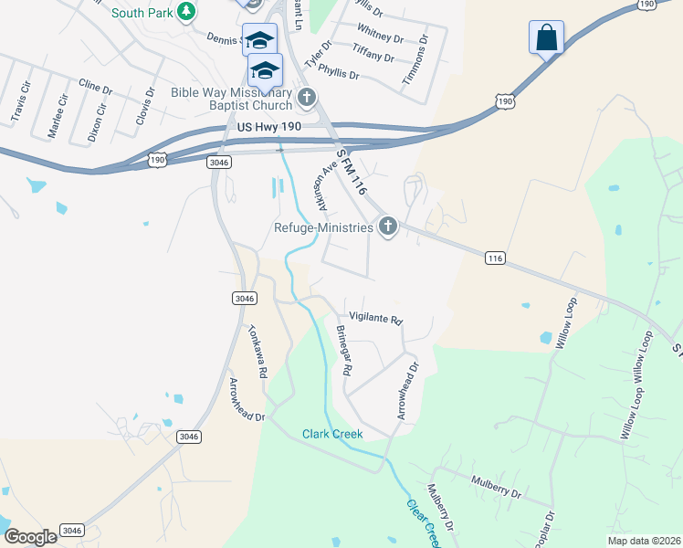 map of restaurants, bars, coffee shops, grocery stores, and more near 626 Atkinson Avenue in Copperas Cove