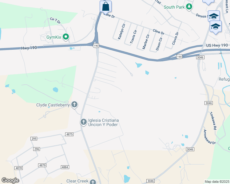 map of restaurants, bars, coffee shops, grocery stores, and more near 3196 Renee Street in Kempner