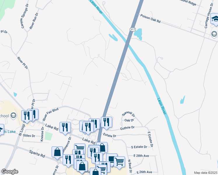 map of restaurants, bars, coffee shops, grocery stores, and more near 3302 North Main Street in Belton