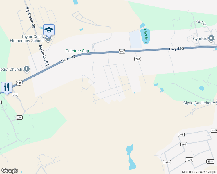map of restaurants, bars, coffee shops, grocery stores, and more near 1876 Highway 190 in Copperas Cove