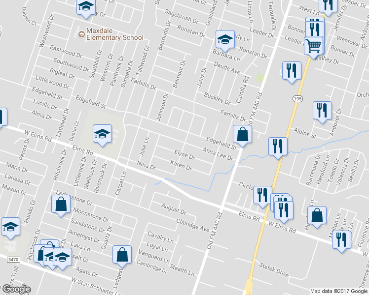 map of restaurants, bars, coffee shops, grocery stores, and more near 1306 Anna Lee Drive in Killeen