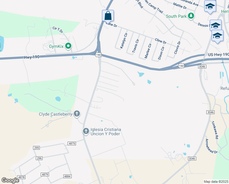 map of restaurants, bars, coffee shops, grocery stores, and more near 3060 Barr Lane in Copperas Cove