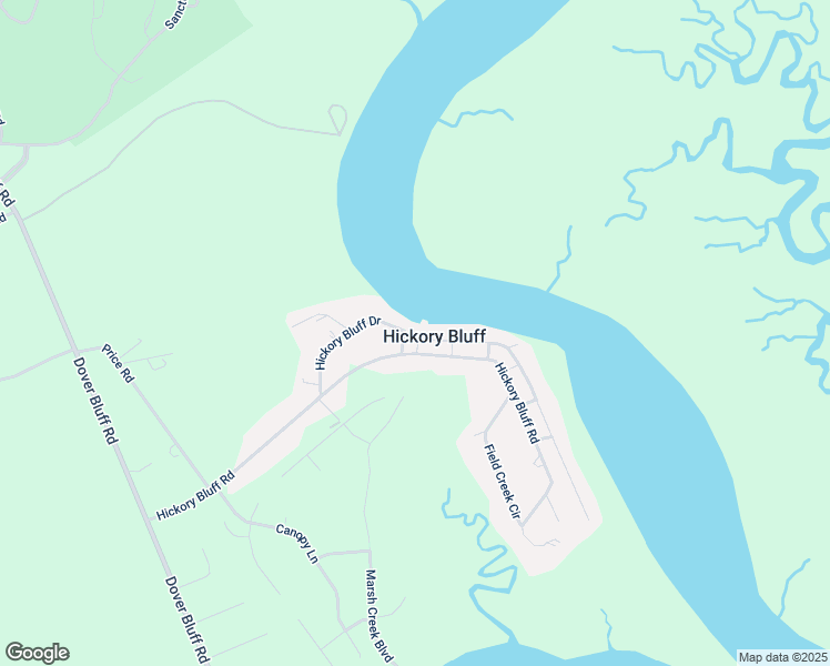 map of restaurants, bars, coffee shops, grocery stores, and more near 151 Hickory Bluff Drive in Waverly