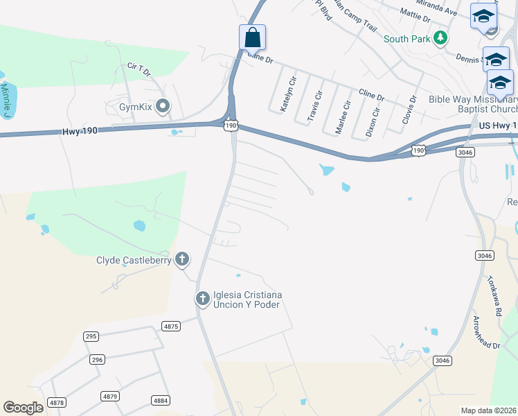 map of restaurants, bars, coffee shops, grocery stores, and more near 3060 Barr Lane in Copperas Cove